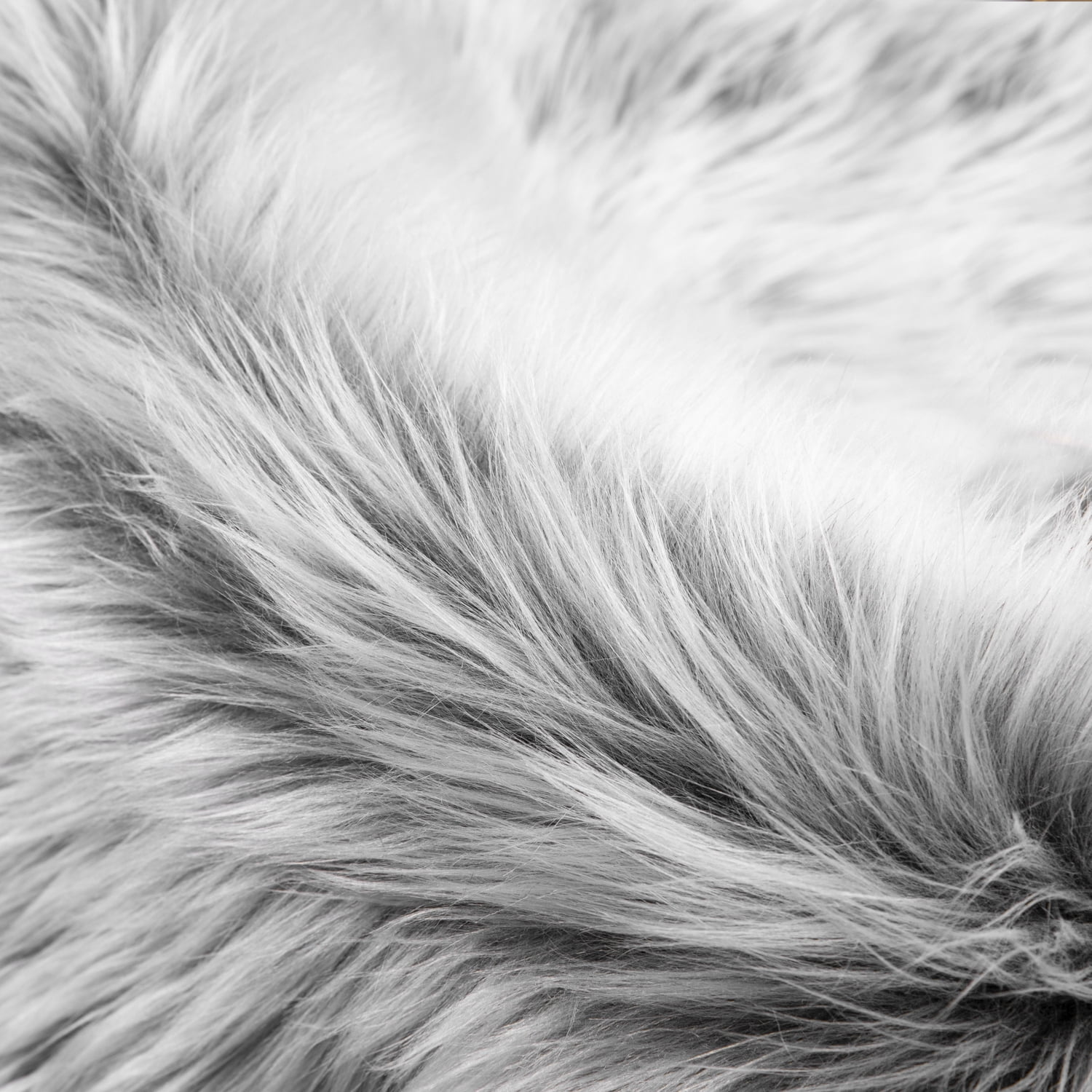 Deluxe Ultra Soft Faux Sheepskin Fur Series Fluffy Decorative Indoor Shag Area Rug, 2 x 6 Feet, Black and White, 1 Pack