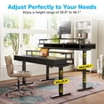 thumbnail image 2 of Casacomoda 63“ Electric Standing Desk with Power Outlets and LED Lights, Adjustable Height Sit Stand Desk with Monitor Shelf & 3 Fabric Drawers for Home Office, Black, 2 of 7