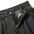 thumbnail image 4 of Hpapadks Men Jean Shorts Casual Loose Fit Wide Leg Knee Length Denim Bermuda Shorts with Pockets Baggy Retro Men Denim Shorts Black L, 4 of 6