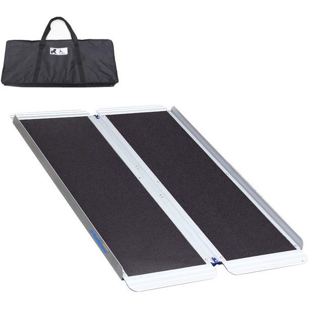 Ruedamann 4' x 30" NonSkid Threshold Ramp,Portable Aluminum Folding