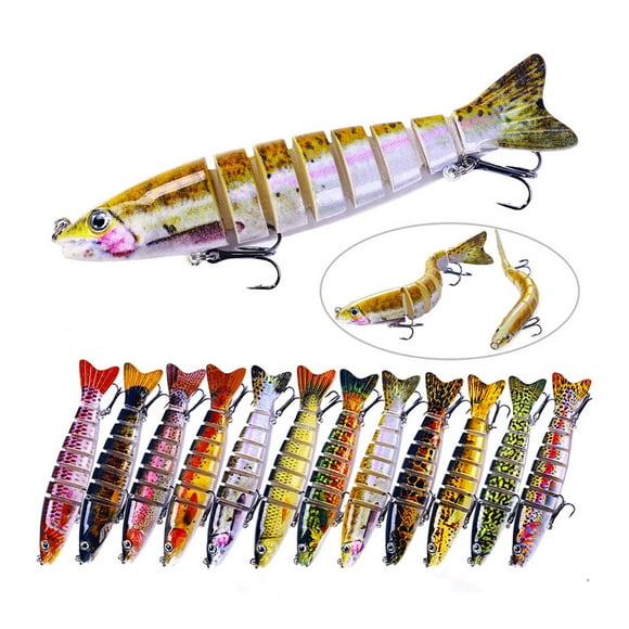Fishing Lure Set | Multi Fish Swimbait Sinking Lures 12.8cm | Lifelike Hard Plastic Design | Durable Hand-Painted Finish | Built-In Sound Attracts Bass Trout Catfish | 5pc Pack