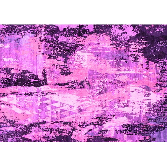 Ahgly Company Indoor Rectangle Oriental Pink Industrial Area Rugs, 6' x 9'