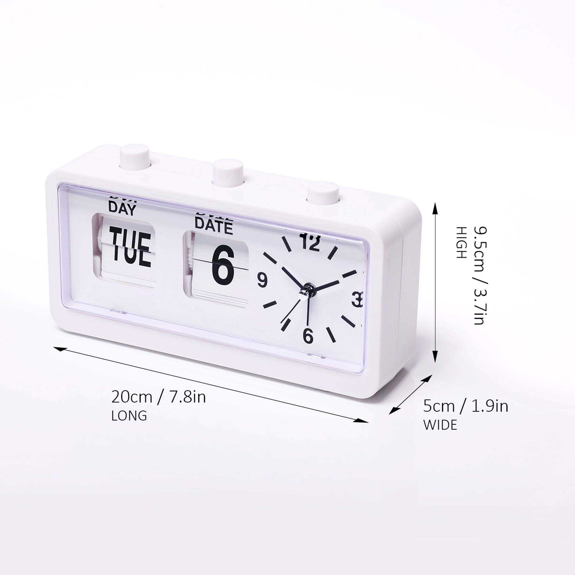 Unique Bargains Silent Non Tick Clock White 7.8"L x 1.9"W x 3.7"H