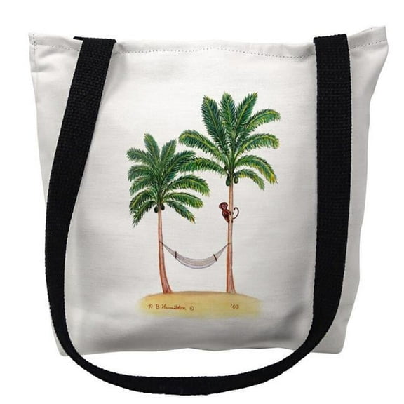 Betsy Drake TY085M 16 x 16 in. Palm Trees & Monkey Tote Bag - Medium