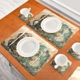 thumbnail image 3 of Wobogo Lynx and Dragon Painting Placemats Coasters Set of 4 Heat-resistant Non-slip Easy to Clean Square Dinner Plate Mat, 3 of 8