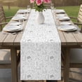 thumbnail image 5 of Coffee Table Runner 72 Inches, White Grey Modern Concise Cup Farmhouses Bed Runner Dresser Scarves Tabletop for Indoor Outdoor Parties/Ceremony/Banquet, 13" x 72", 5 of 8