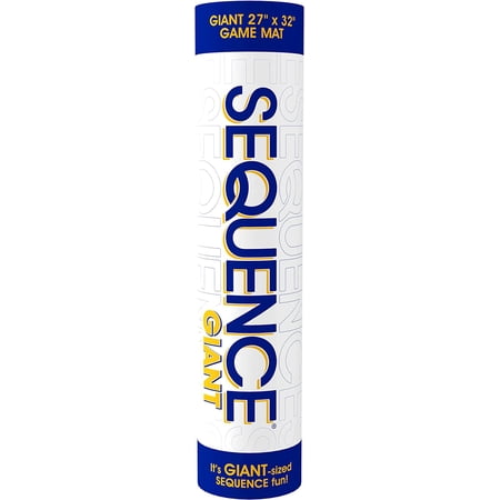 Giant (aka Jumbo) SEQUENCE Game - Tube Edition with Cushioned Mat (27" x 32") Cards and Chips, Package Colors May Vary.
