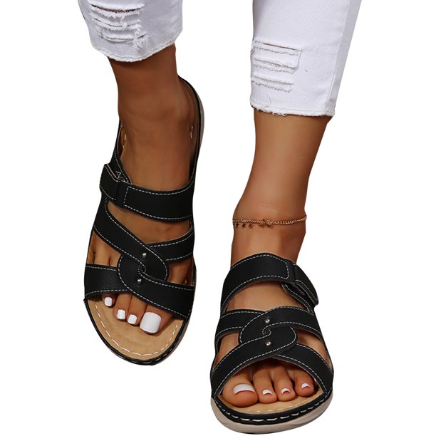 Kesitin Orthopedic Sandals for Women Slip On Slides Sandal Open Toe