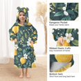 thumbnail image 3 of FORMRS Wearable Blanket Hoodie with Sleeves for Kids Cozy Flannel Sweatshirt, Yellow Lemons, 3 of 7