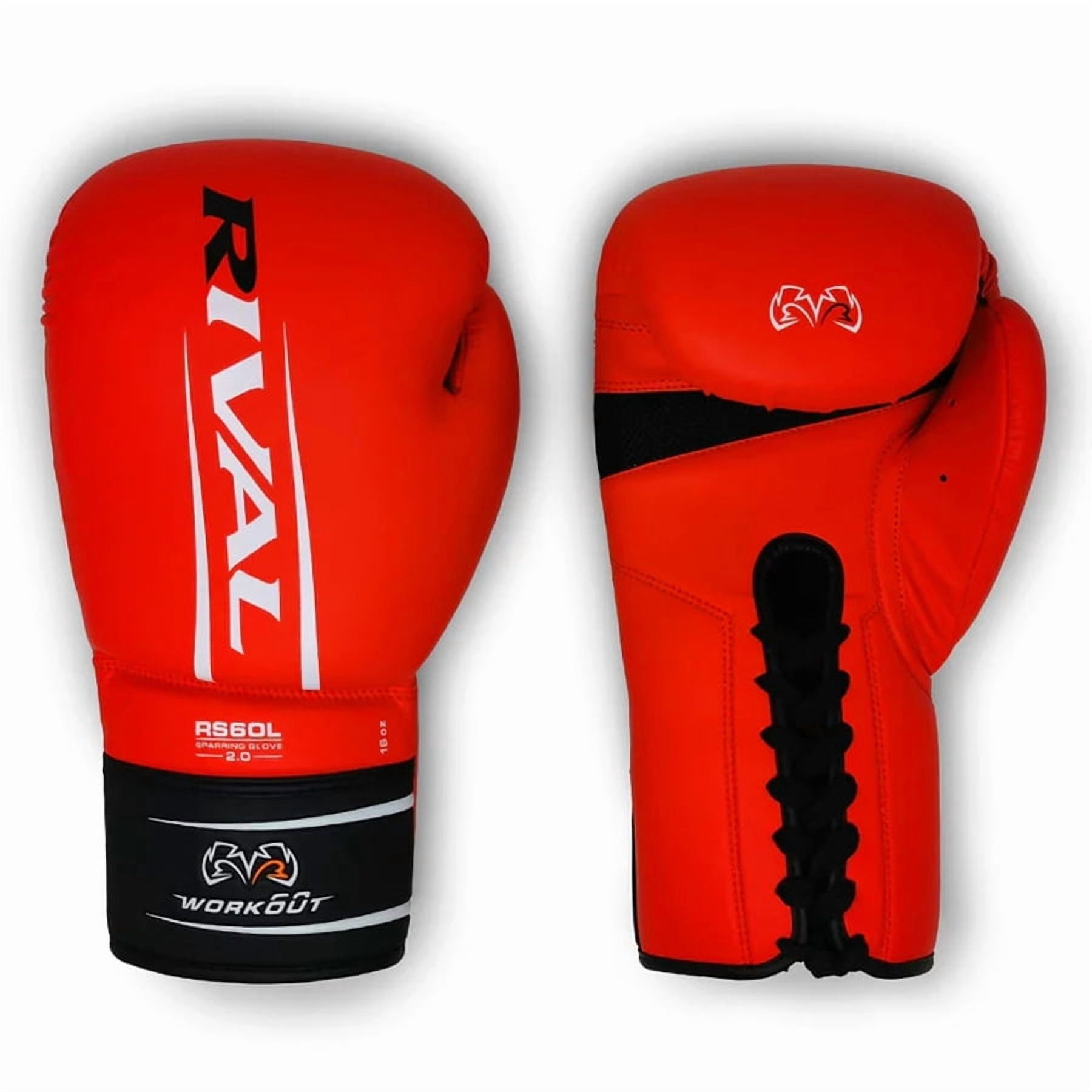 Rival Boxing RS60 2.0 Lace-Up Workout Sparring Gloves - 18 oz. - Red