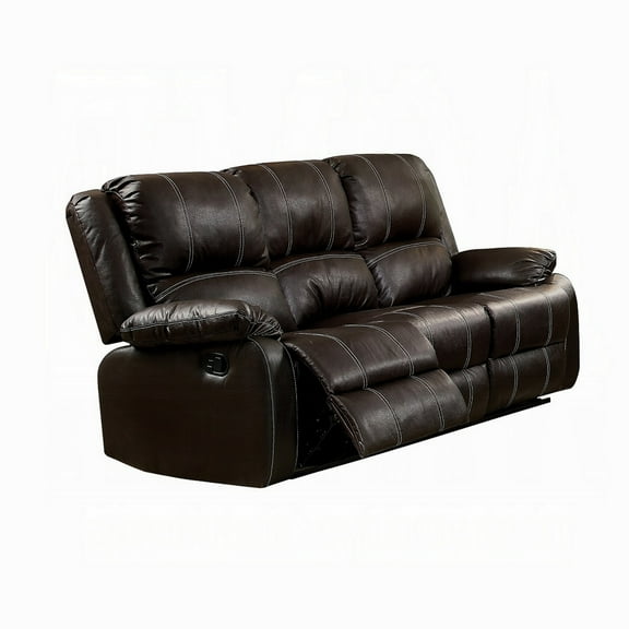 Zuru Motion Manual Recliner Sofa, 3 Seater, Plush Brown Faux Leather