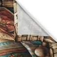 thumbnail image 3 of Ambesonne Rustic Kitchen Curtains, Grunge Ethnic Vases Objects, 55"x24", Pale Brown Teal Cinnamon, 3 of 3