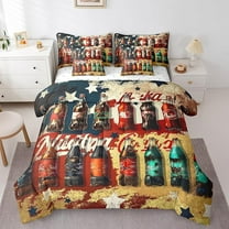 Erosebridal Vintage Cola Comforter Set with Sheets Twin, Drinks 7 Piece Bedding Set Twin Summer Bed in a Bag Cool Summer Bed Set