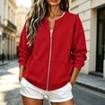 thumbnail image 2 of Hurxie Sweatshirt for Women Zip Up Lightweight Jacket with Pockets Light Zipper Trendy Streetwear Office Travel Sweatshirts, 2 of 7