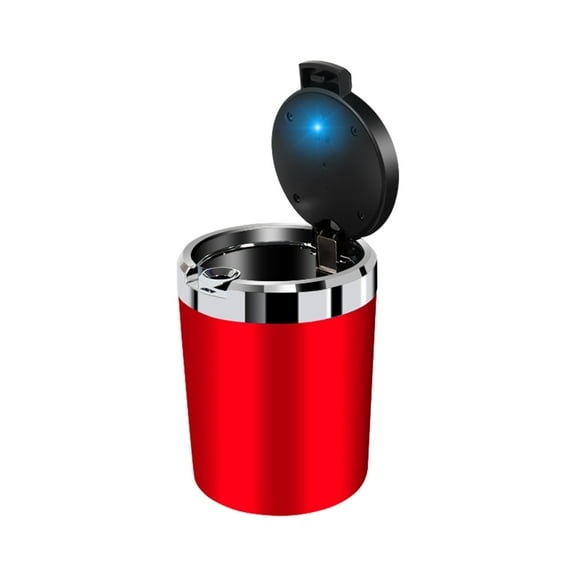 Electronic Item Clearance Deal! Kyusrd Car Ashtray With Lid Easy To Clean Portable Ashtray For Car Mini Car Trash Can Detachable Stainless Steel Ash Tray With LED Blue Light