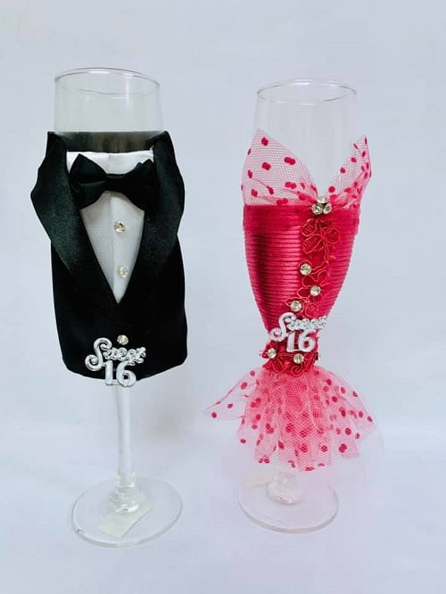 Sweet 15, Mis Quince Anos Toasting Cups, Quinceanera And Guest Keepsake