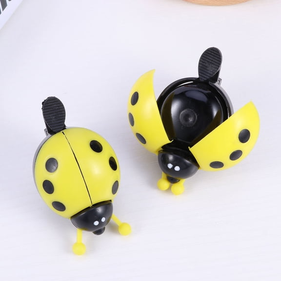 MLINS Cute Ladybug Bike Bell with Clear Sound for Kids Bikes Yellow Plastic and Aluminum Alloy Easy to Install