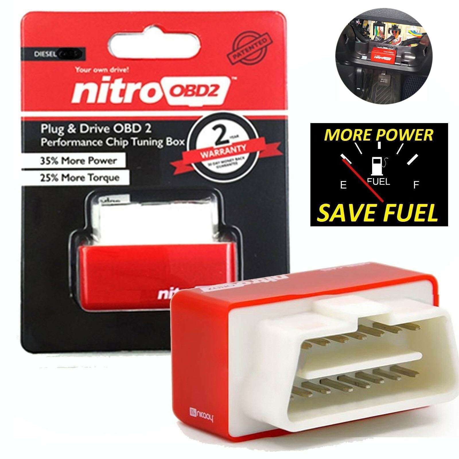 nada portugués tornado Nitro OBD2 Performance Chip Tuning Box Plug Drive for Cars - Walmart.com