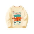 thumbnail image 1 of JTieacloth Hauts à Manches Longues pour Garçons pour Tout-Petits Enfants T-Shirt Décontracté à Col Rond avec Mignon Imprimé de Dessin Animé Doux Confortable Tenue Quotidienne École Décontractée Tailles 2-3 Ans, 1 of 6