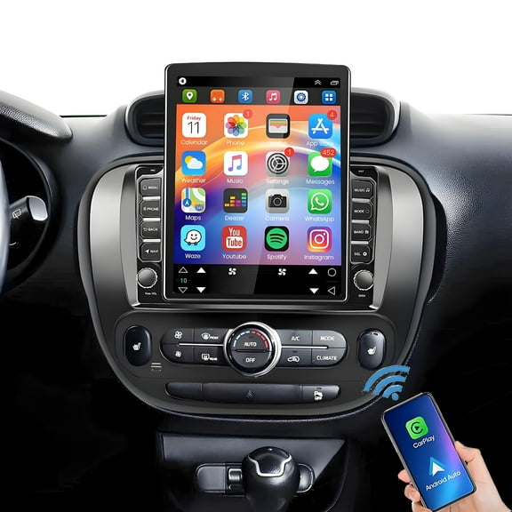 Gsuatey Car Radio Stereo for KIA Soul 2014-2019 with Carplay Android Auto, 9.7" Touch Screen MP5 Player with Bluetooth FM SWC Dual USB Mirror Link with Backup Camera
