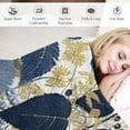 thumbnail image 3 of Fenyluxe Fine Foliage Lace Print Throw Blanket Flannel Super Soft All Seasons Hand Feel Blanket 50x60in, 3 of 6