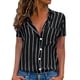 thumbnail image 1 of Gibobby Playera De Algodón Camisas de manga corta Tops V cuello Camisas de trabajo Casual（Negro， S), 1 of 5