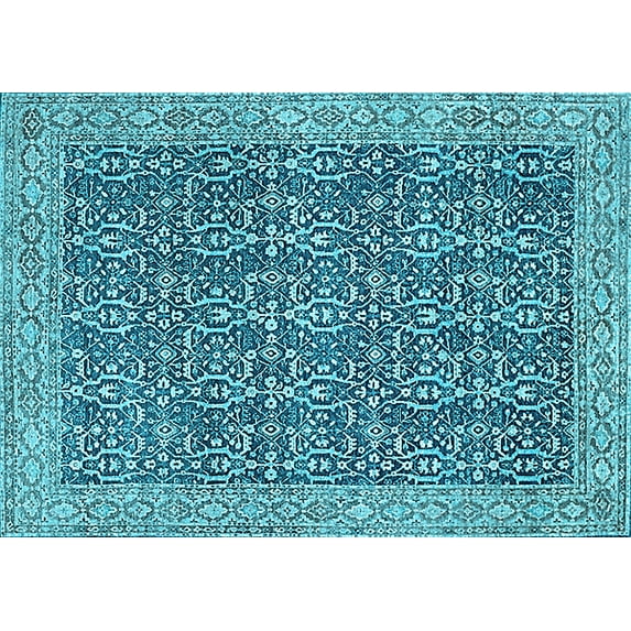 Ahgly Company Indoor Rectangle Oriental Light Blue Traditional Area Rugs, 2' x 3'