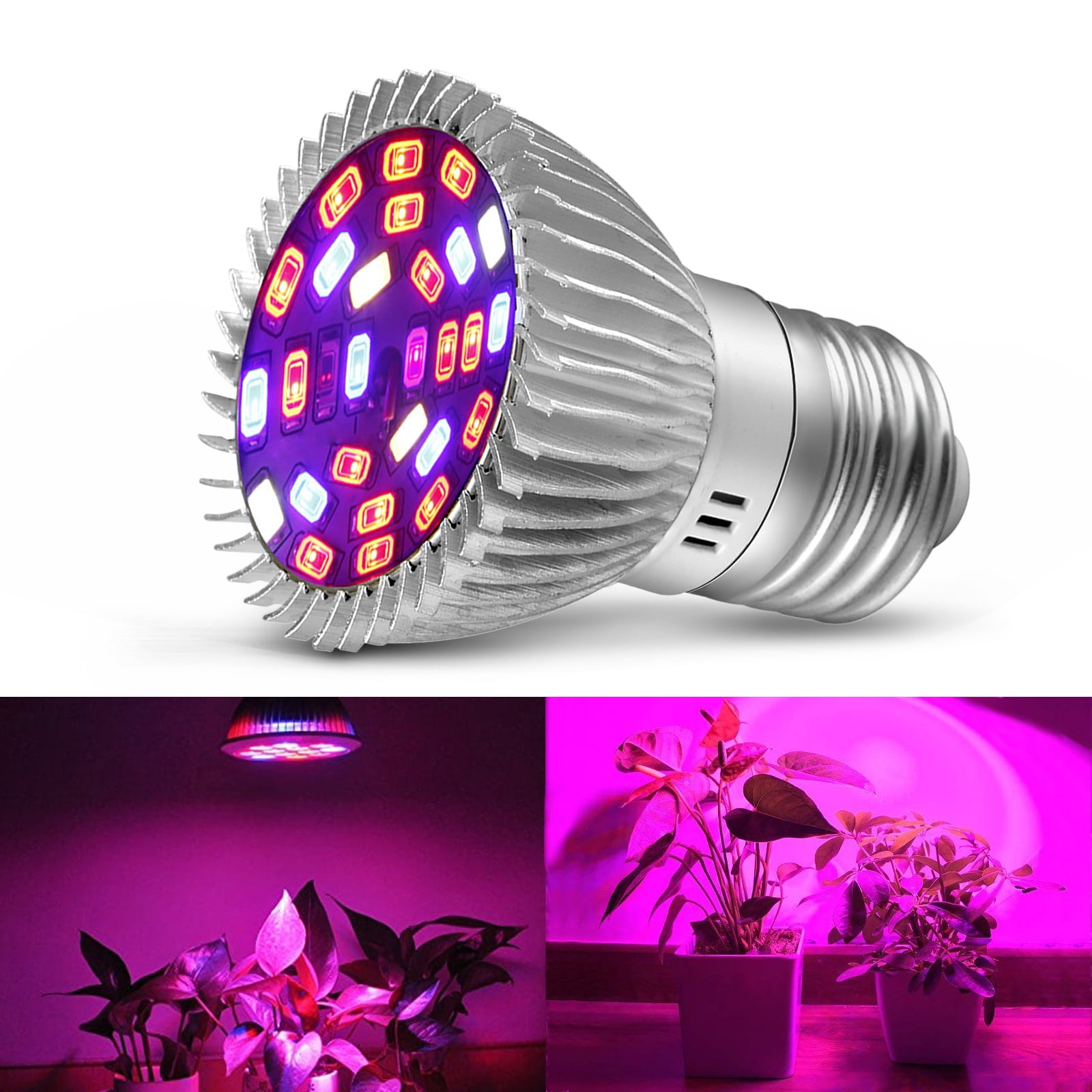 1-4X LED Grow Lights Bulb Indoor Plants Growing Lights Full Spectrum Flower Lamp 