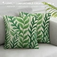 thumbnail image 3 of Nawypu  Outdoor Green Leaves Plant Throw Pillow Covers Cases Decorative Tropical Rainforest Palm Leaves Cushion Square for Sofa Patio Couch, 3 of 5