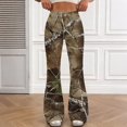 thumbnail image 6 of Grblisyd Girls Flare Leg Uniform Pants High Waist Fashion Camo Maple Leaf Print Bell Bottoms With Button and Pockets, 6 of 6