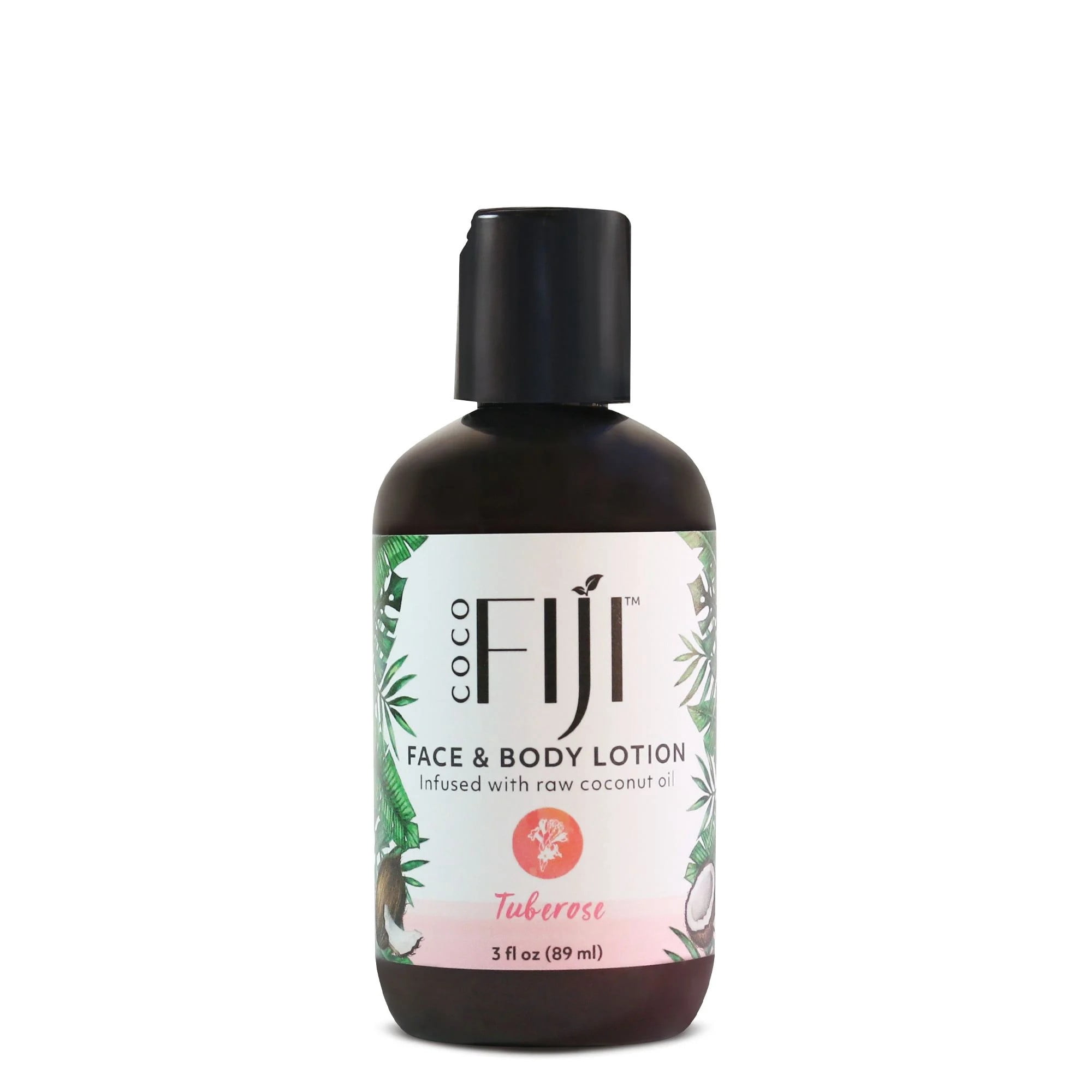 Coco Fiji 3 oz Infused Face & Body Lotion with Raw Coconut Oil, Tuberose