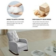 thumbnail image 3 of Modern Sofa Rocking Chair, High Backrest Fabric Rocker Chair with Two Side Pocket and Wooden Base, Upholstered Wingback Living Room Chairs for Reading Room, Bedroom, Office, Light Grey, 3 of 7