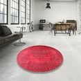 thumbnail image 4 of Ahgly Company Machine Washable Indoor Square Traditional Ferrari Red Area Rugs, 8' Square, 4 of 7