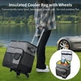 thumbnail image 3 of Insulated Cooler Bag with Wheels, Collapsible Insulated Rolling Cooler, 35L Leakproof Soft Cooler Bag, 9.2 Gallons Portable Insulated Bag with Adjustable Cart for Shopping, Picnics, BBQs, Beaches, 3 of 7