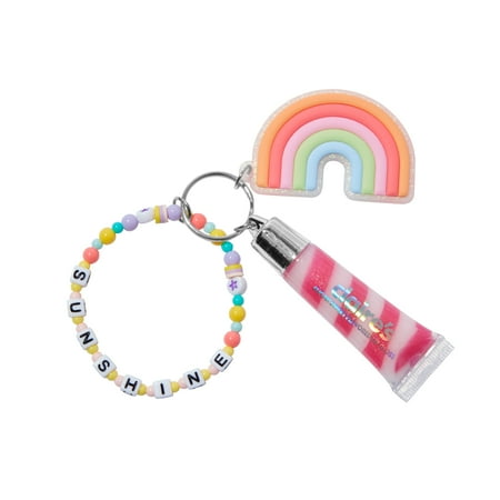 Claire's Girls Sugar Sweet Flavored Light Pink Lip Gloss on Keychain, Children's, Small