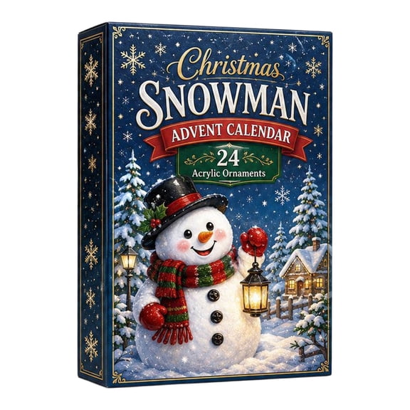 Snowman Advent Calendar 2026, 24 Days Christmas Countdown Calendar, 24 PCS Collectible Acrylic Snowman Ornaments for Christmas tree, Christmas Advent Calendar, Surprise Xmas Gift