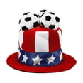 thumbnail image 1 of Hat Football Party Hat Hat With Football Decoration High Top Hat Football Clothing Hat Patchwork Hat, 1 of 6