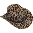 thumbnail image 2 of Slccxzc Leopard Animal Print Cowboy Hat, Wild Vintage Western Wide Brim Headwear, 2 of 7