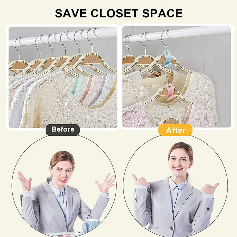 Geetery 250 Pcs Clothes Hanger Connector Hooks Space Saving Mini Clothes  Hangers Cascading Hanger Hooks Plastic Connecting Buckle Hooks for Hangers