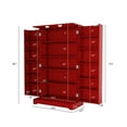 HLR 41' Red Kitchen Pantry 2Door Storage with Adjustable Shelves, 12x23.6x41