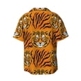 thumbnail image 6 of Lafuoo Tiger Pattern Men's Cuban Collar Short Sleeve Shirt, Button-Down Resort Beach Pocket Shirt-Medium, 6 of 7