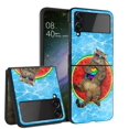 thumbnail image 1 of ANJ+ Hard Protective Printed Case Cover Compatible with Samsung Galaxy Z Flip 4 - Swimming Pool Cat, 1 of 4
