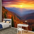 thumbnail image 2 of Peel and Stick Wallpaper Colorful Mountain Forest Autumn Landscape Mountain Ranges Sunset Sky Modern Art Wall Mural Decor Self Adhesive and Removable 100in x 144in, 2 of 8