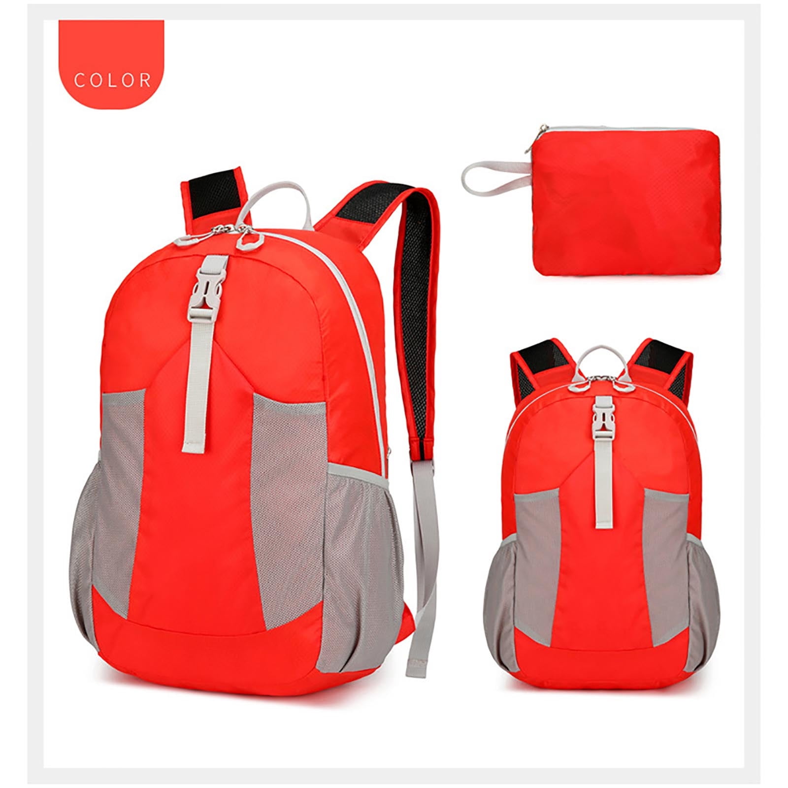Sac à Dos Pliable Ultraléger 42x30x12,5 Cm – Imperméable – Tissu Oxford 420D – Randonnée, Voyage, Camping, Vélo – Poids 130 G