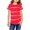 Red, variant on Stripe Print Kids Short Sleeve Summer O-Neck Button T-Shirt Children Tops