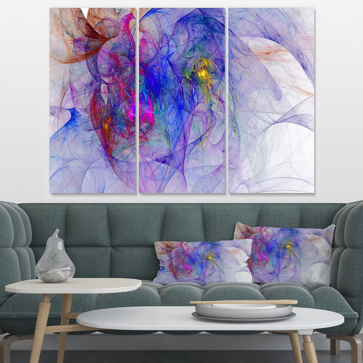 Designart Blue Mystic Psychedelic Texture Canvas Wall Art
