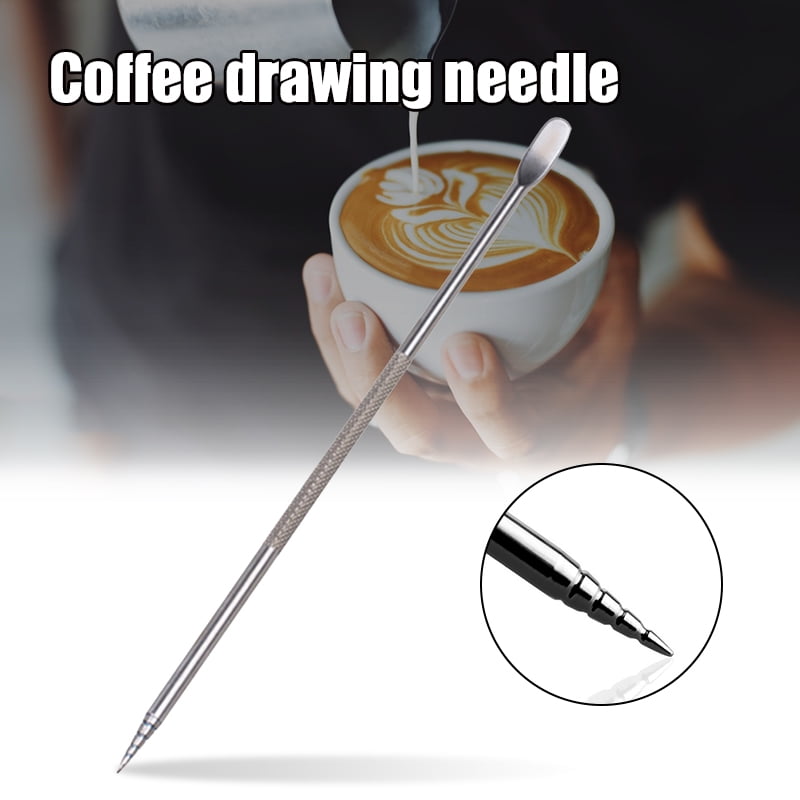 Pack of 2 Barista Coffee Cappuccino Latte Espresso Stainless Steel Art Pen