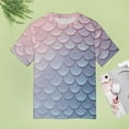 thumbnail image 4 of Mermaid Fish Scales T Shirts Basic T-Shirt Short Sleeve Ladies Tee Shirt Summer Graphic Clothing, 4 of 6