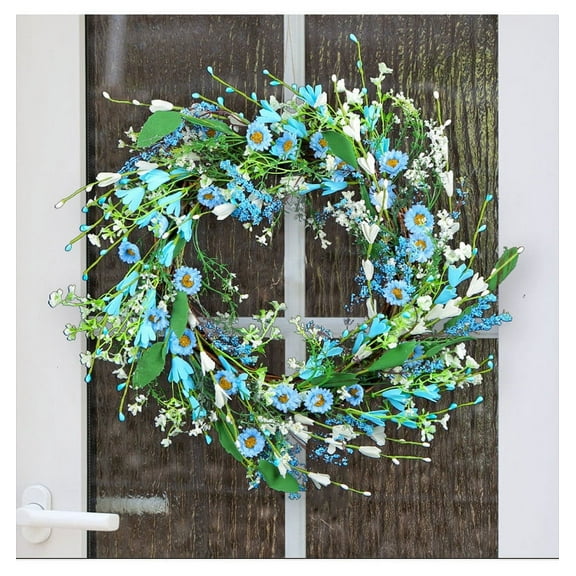 Artificial Flower Leaf Wreath Wall Window Door Hanging Home Wedding Decoration Color