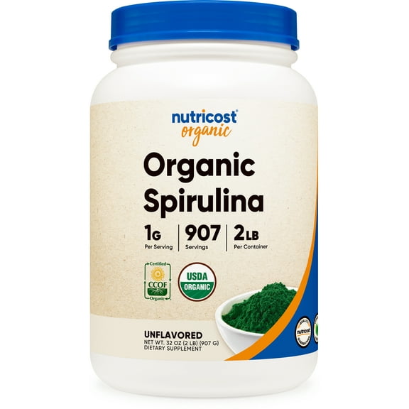 Nutricost Organic Spirulina Supplement Powder 2 Pounds, 1g Per Serving